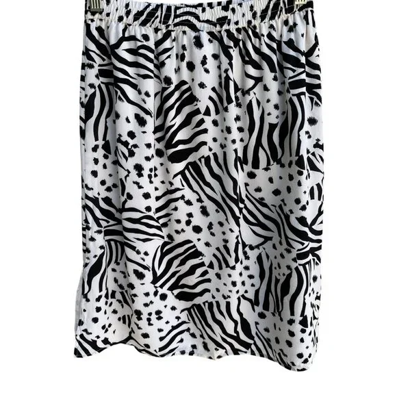 Diane Gilman Vintage Womens‎ Silk Zebra Print Knee Length Skirt S Glam Party - Picture 3 of 8